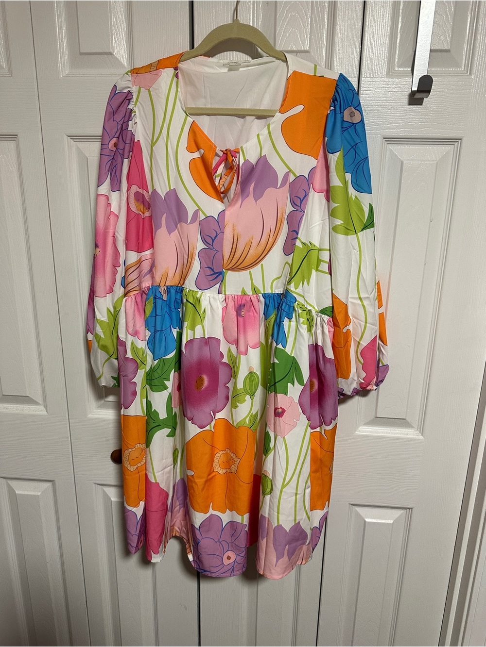 Girls Floral Tie-Front Dress in Multi